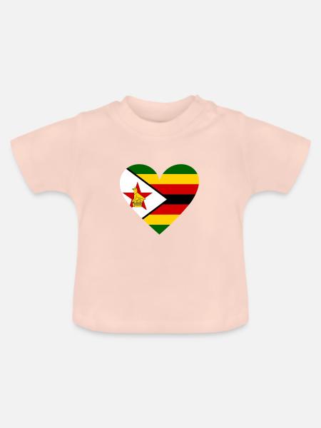 Zimbabwe Heart - Baby Bio-T-Shirt mit Rundhals - Kristallrosa