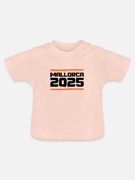 Mallorca 2025 Urlaub - Baby Bio-T-Shirt mit Rundhals - Kristallrosa