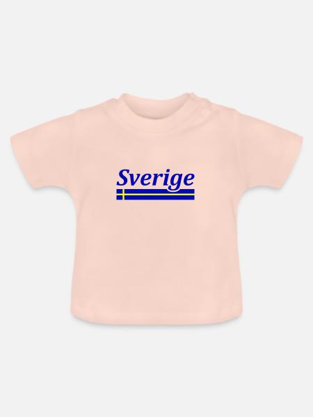 Schweden Fahne Sverige - Baby Bio-T-Shirt mit Rundhals - Kristallrosa
