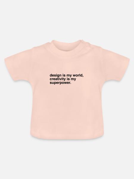 Designer Designerin Design 008 - Baby Bio-T-Shirt mit Rundhals - Kristallrosa