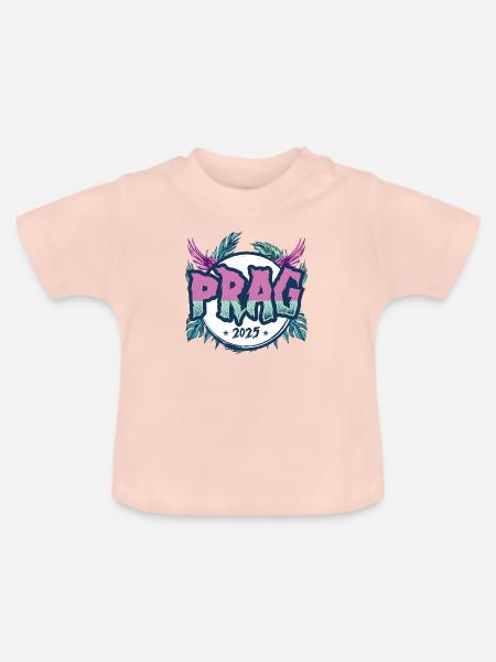 Prag 2025 Urlaub - Baby Bio-T-Shirt mit Rundhals - Kristallrosa