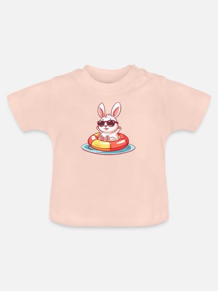 Hase Comic Cool - Baby Bio-T-Shirt mit Rundhals - Kristallrosa