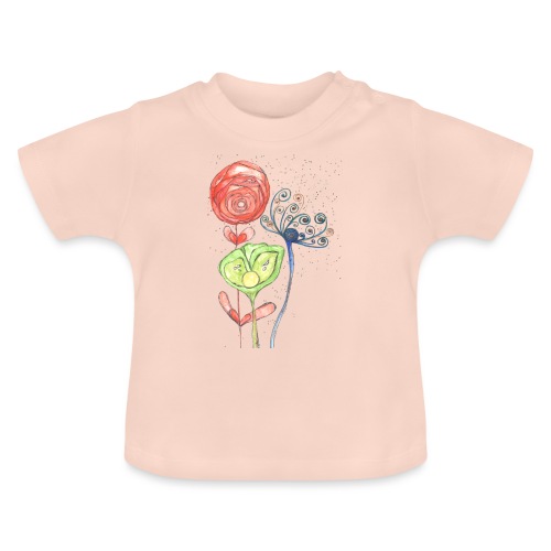 Blumen - Baby Bio-T-Shirt mit Rundhals