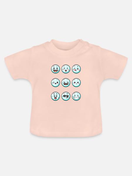 9 Schneebälle mit - Baby Bio-T-Shirt mit Rundhals - Kristallrosa