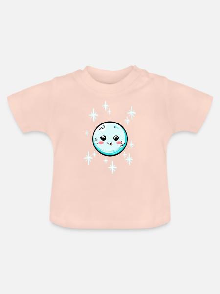 Schneeball #6/9 - Baby Bio-T-Shirt mit Rundhals - Kristallrosa