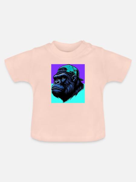 Gorilla - Baby Bio-T-Shirt mit Rundhals - Kristallrosa
