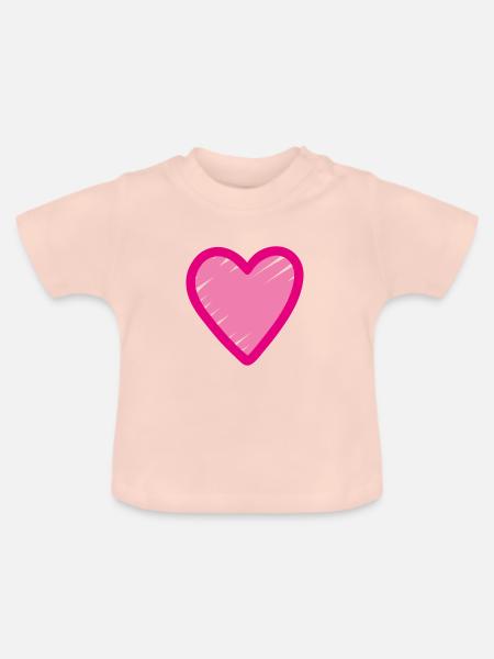 Rosa Herz Icon - Baby Bio-T-Shirt mit Rundhals - Kristallrosa