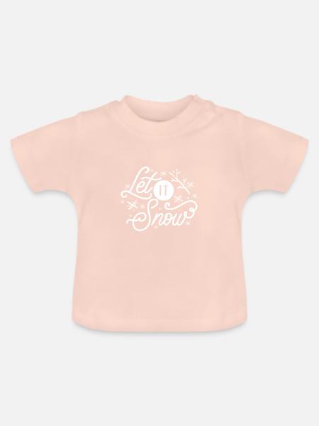 Lass es schneien - Baby Bio-T-Shirt mit Rundhals - Kristallrosa