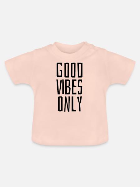nur gute Stimmung - Baby Bio-T-Shirt mit Rundhals - Kristallrosa