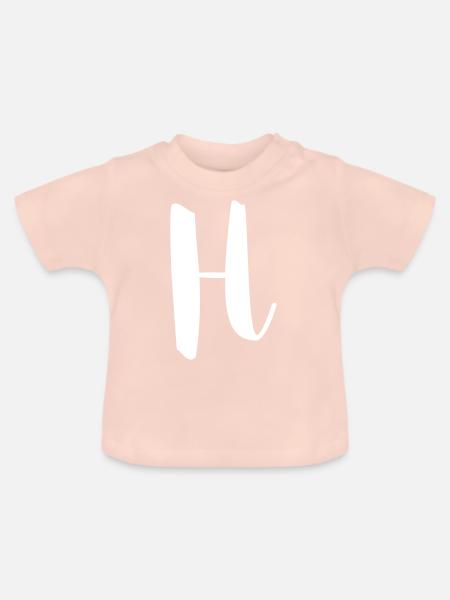 Buchstabe H - Baby Bio-T-Shirt mit Rundhals - Kristallrosa
