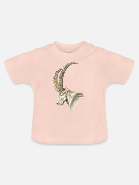 Steinbock solo - Baby Bio-T-Shirt mit Rundhals - Kristallrosa