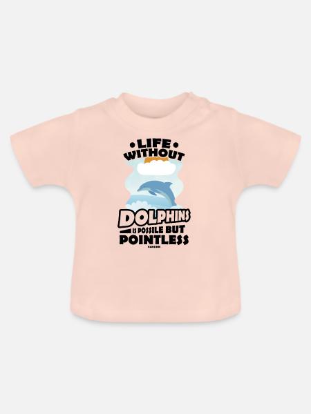 Delfin - Baby Bio-T-Shirt mit Rundhals - Kristallrosa