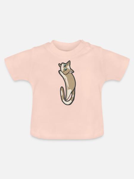 Süße beige Katze - Baby Bio-T-Shirt mit Rundhals - Kristallrosa