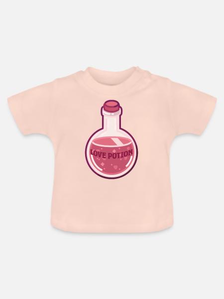 LOVE POTION - Baby Bio-T-Shirt mit Rundhals - Kristallrosa