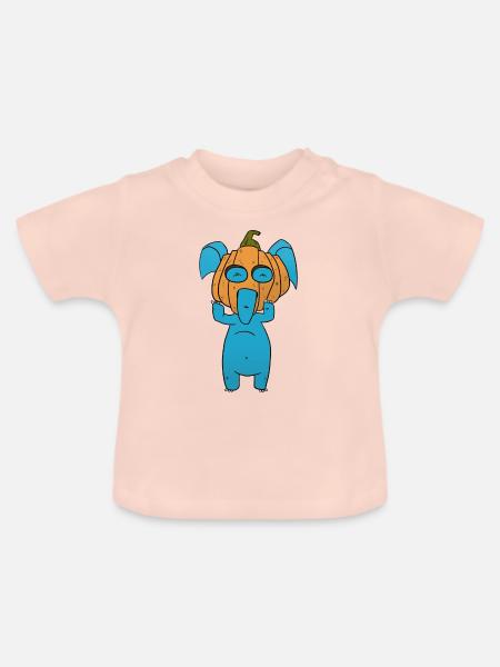 Elefant Kuerbis - Baby Bio-T-Shirt mit Rundhals - Kristallrosa