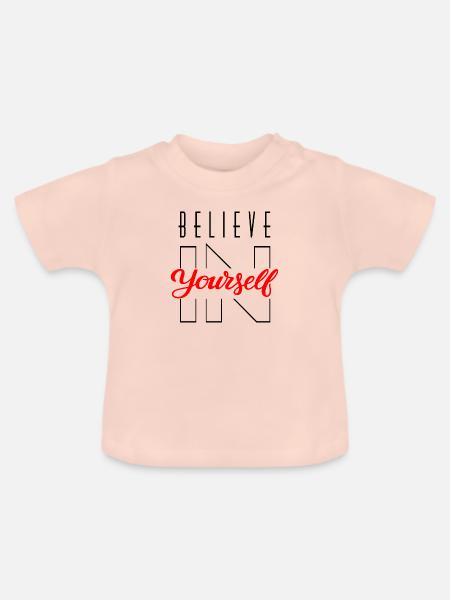 GLAUBE AN DICH SELBST - Baby Bio-T-Shirt mit Rundhals - Kristallrosa
