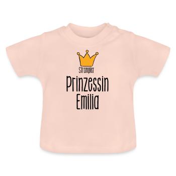 Strampler Prinzessin Emilia - Baby Spruch lustig - Baby Bio-T-Shirt mit Rundhals - Kristallrosa - Vorne
