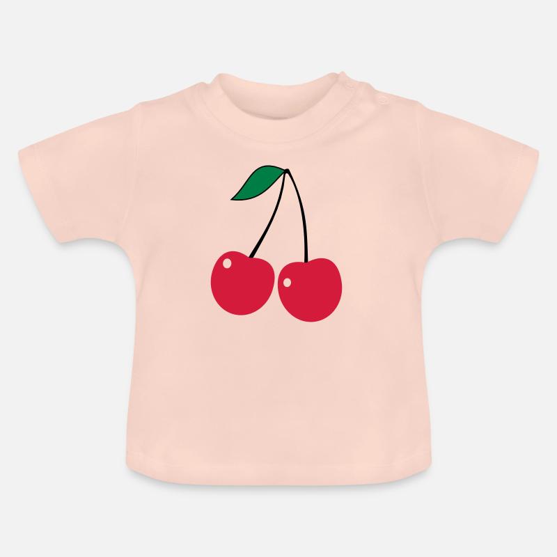 Kirsche - Baby Bio-T-Shirt mit Rundhals - Kristallrosa