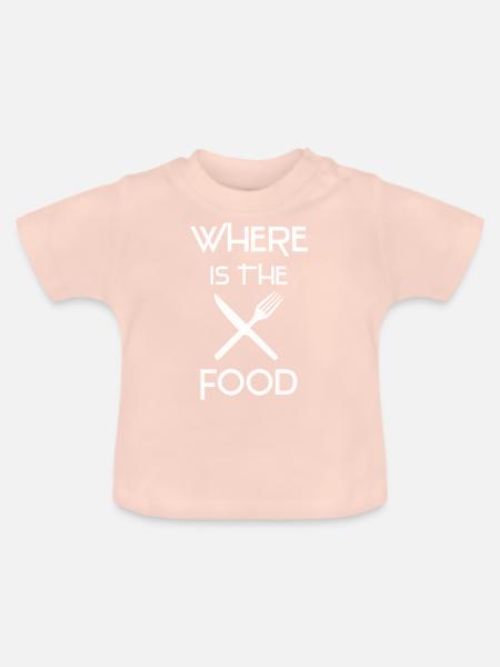 Wo ist das Essen? - Baby Bio-T-Shirt mit Rundhals - Kristallrosa