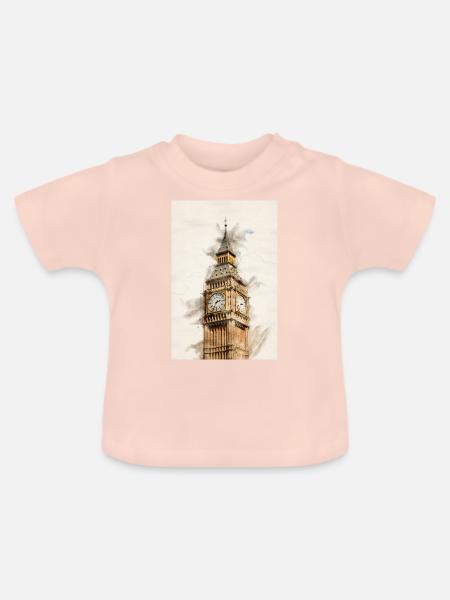 London Big Ben - Baby Bio-T-Shirt mit Rundhals - Kristallrosa