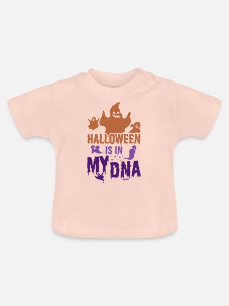 Halloween ist in meiner DNA - Baby Bio-T-Shirt mit Rundhals - Kristallrosa