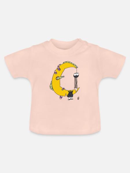 Mondsichel mit Tieren - Baby Bio-T-Shirt mit Rundhals - Kristallrosa