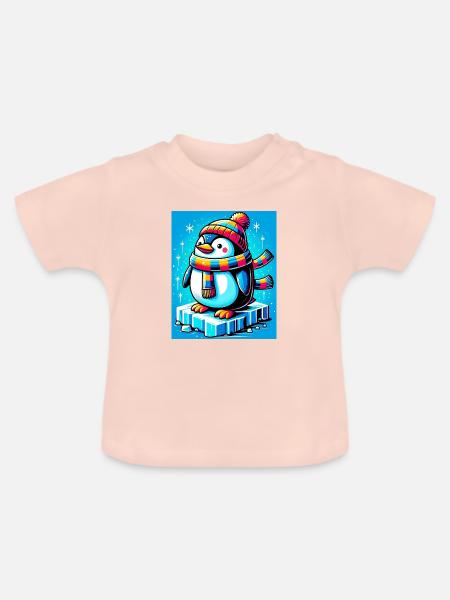 Pinguin - Baby Bio-T-Shirt mit Rundhals - Kristallrosa