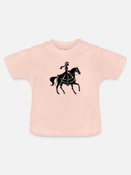 Mädchen Pferd Reiten - Baby Bio-T-Shirt mit Rundhals - Kristallrosa