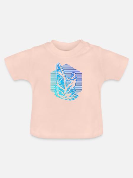 Kurz und klar Windsurfing - Baby Bio-T-Shirt mit Rundhals - Kristallrosa