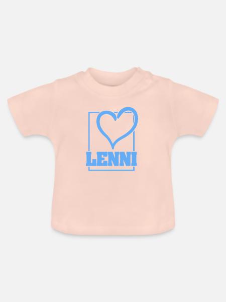 LENNI Herz Logo Shirt - Baby Bio-T-Shirt mit Rundhals - Kristallrosa