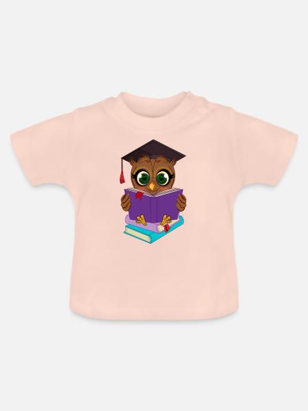 Büchereule Leseeule - Baby Bio-T-Shirt mit Rundhals - Kristallrosa