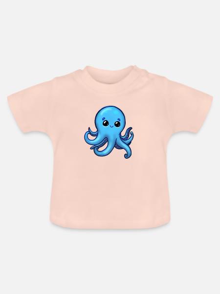 cute octopus - Baby Bio-T-Shirt mit Rundhals - Kristallrosa
