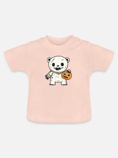 Eisbär Halloween Comic Lustig - Baby Bio-T-Shirt mit Rundhals - Kristallrosa