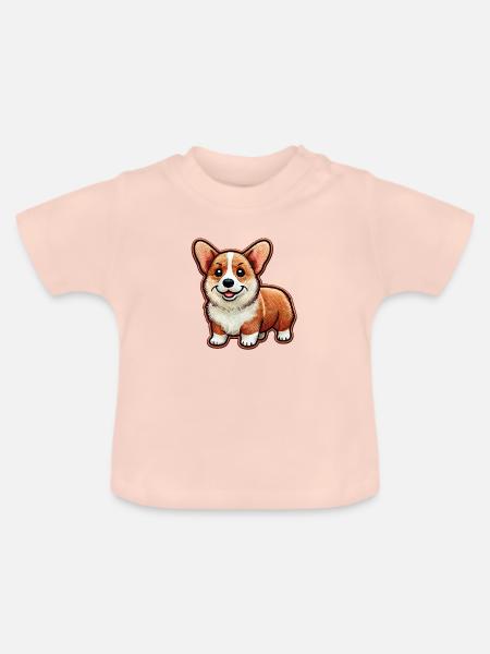 Corgi - Baby Bio-T-Shirt mit Rundhals - Kristallrosa