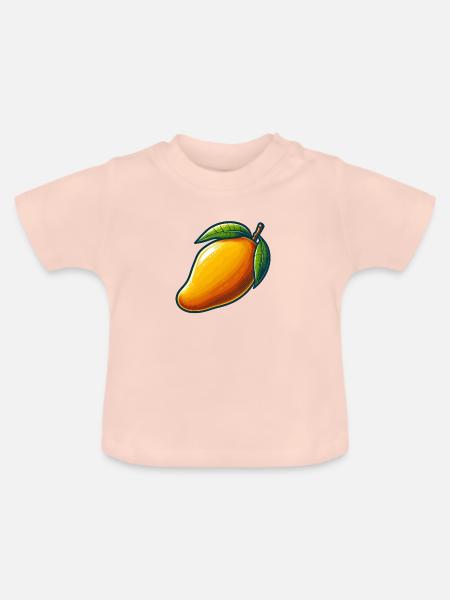 Mango, exotische Früchte - Baby Bio-T-Shirt mit Rundhals - Kristallrosa