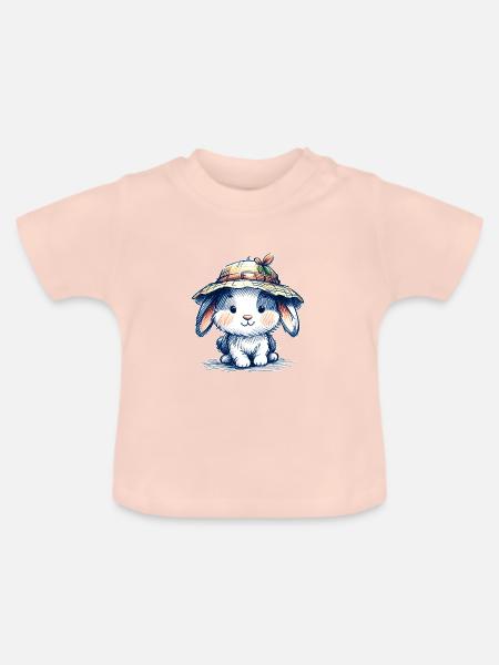 Häschen - Baby Bio-T-Shirt mit Rundhals - Kristallrosa