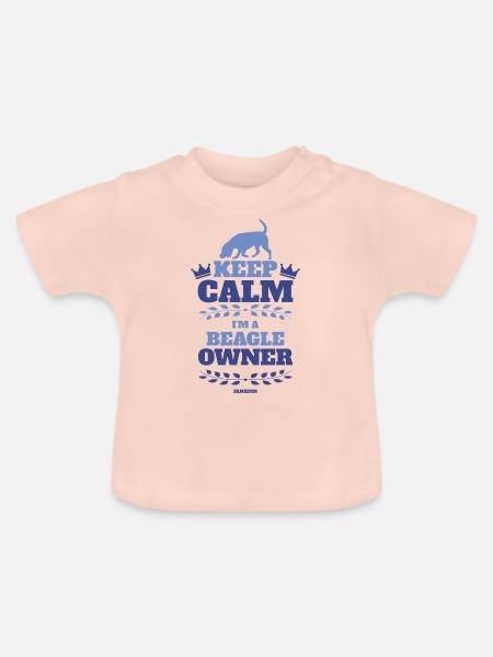 keep calm Beagle - Baby Bio-T-Shirt mit Rundhals - Kristallrosa