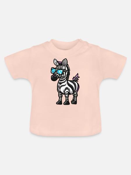 Zebra Tier - Baby Bio-T-Shirt mit Rundhals - Kristallrosa