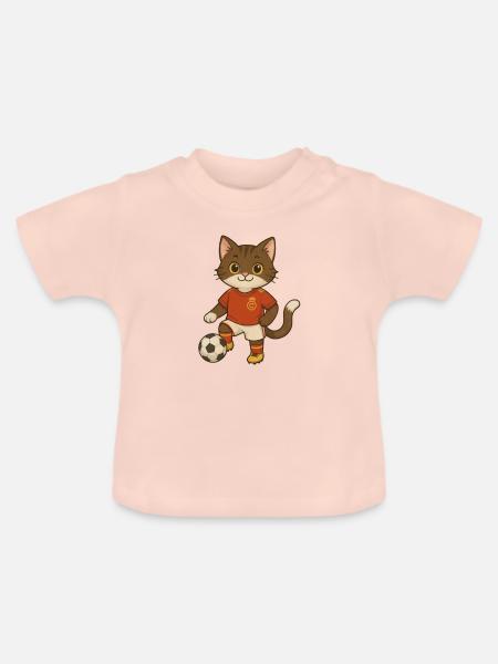Fußball in Manchester - Baby Bio-T-Shirt mit Rundhals - Kristallrosa