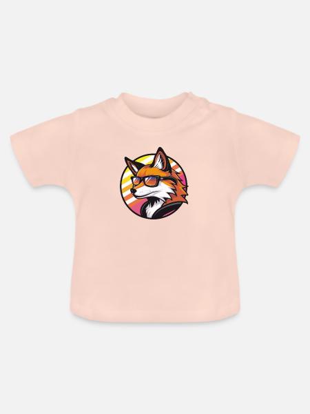 Fuchs Comic Cool Sommer - Baby Bio-T-Shirt mit Rundhals - Kristallrosa