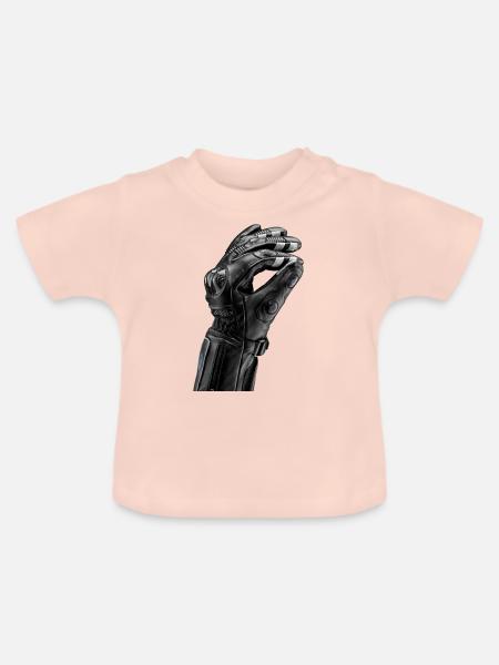 Robotarm - Baby Bio-T-Shirt mit Rundhals - Kristallrosa