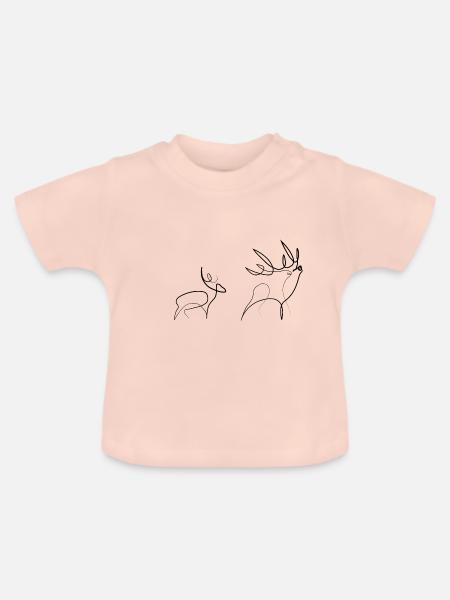 Hirsch - Baby Bio-T-Shirt mit Rundhals - Kristallrosa