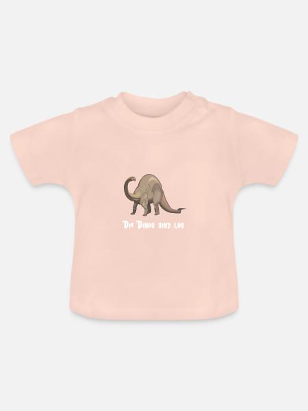 Die Dinos sind los - Baby Bio-T-Shirt mit Rundhals - Kristallrosa