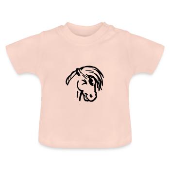 Clin d’oeil Pony insolente tête de cheval cadeau drôle - T-shirt bio col rond Bébé - rose cristal - Devant