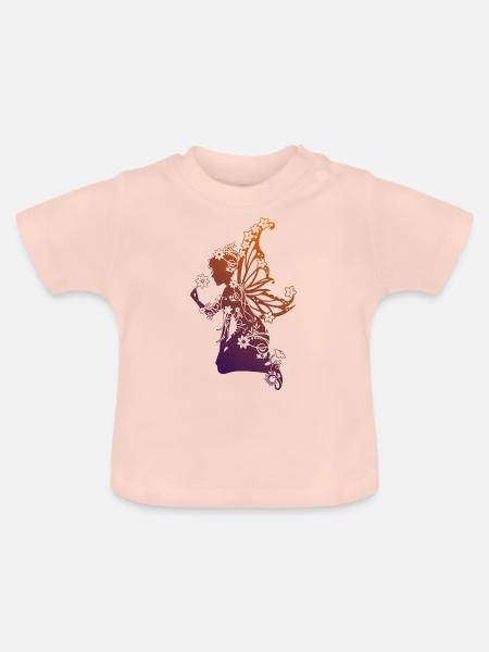 Blumenelfe OL - Baby Bio-T-Shirt mit Rundhals - Kristallrosa
