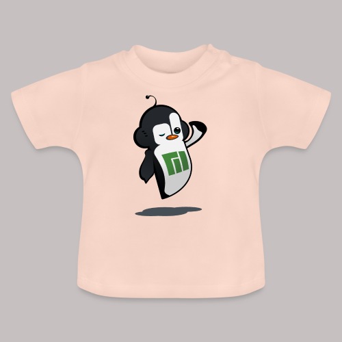 Manjaro Mascot wink hello left - Baby Organic T-Shirt with Round Neck