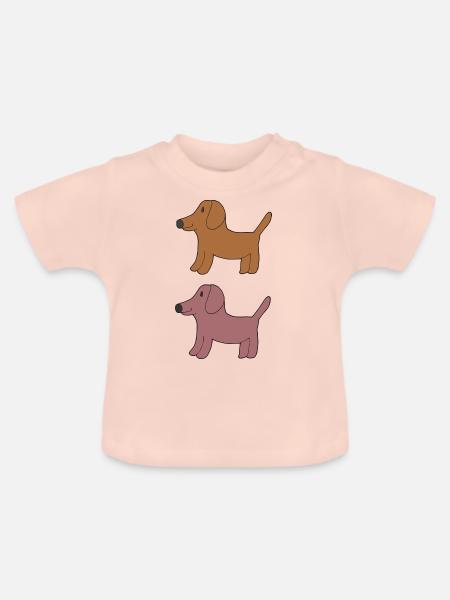 dackel freunde - Baby Bio-T-Shirt mit Rundhals - Kristallrosa