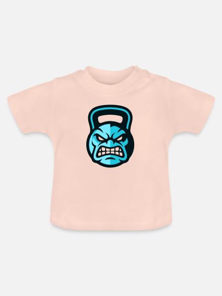 Workout Kettlebell Logo - Baby Bio-T-Shirt mit Rundhals - Kristallrosa