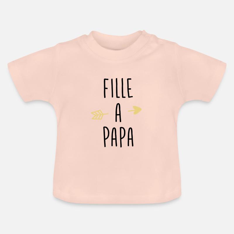 fille a papa - T-shirt bio col rond Bébé - rose cristal
