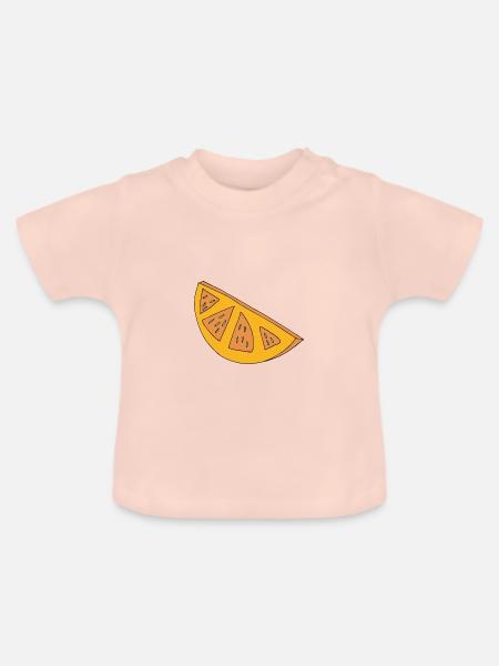 orangen scheibe - Baby Bio-T-Shirt mit Rundhals - Kristallrosa